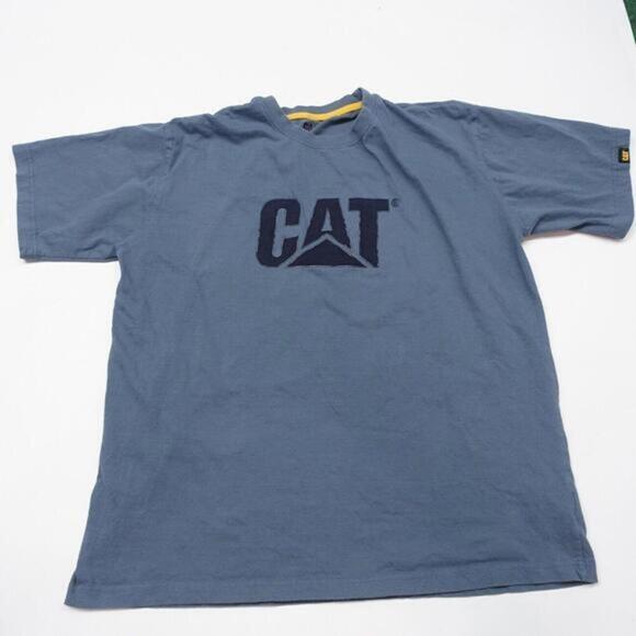CAT T-Shirt Men's Size Large Gray 100% Cotton Short Sleeve Crew Neck Pullover - Picture 1 of 6